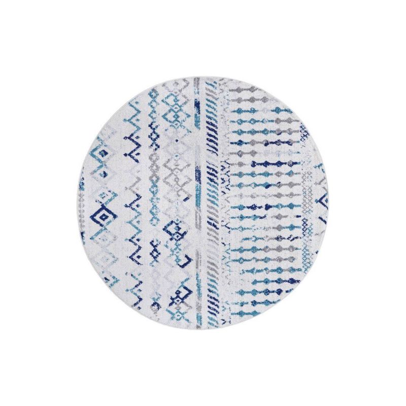 MODA ALFOMBRAS - ALFOMBRA REDONDA PHOENIX  AZUL 160 cm * 160 cm