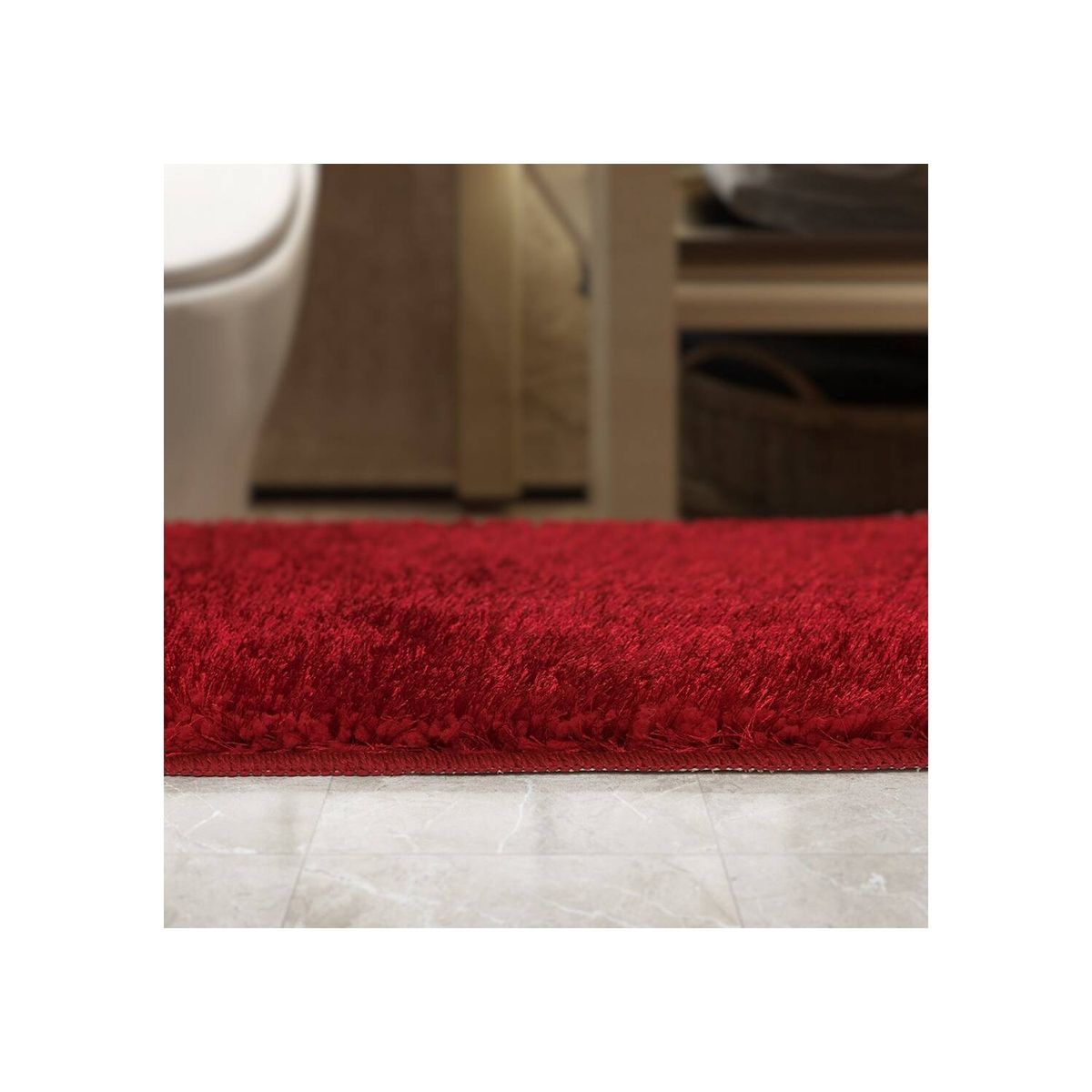 MODA ALFOMBRAS - Alfombra Para Baño Set Rojo 50 X 75 Cm