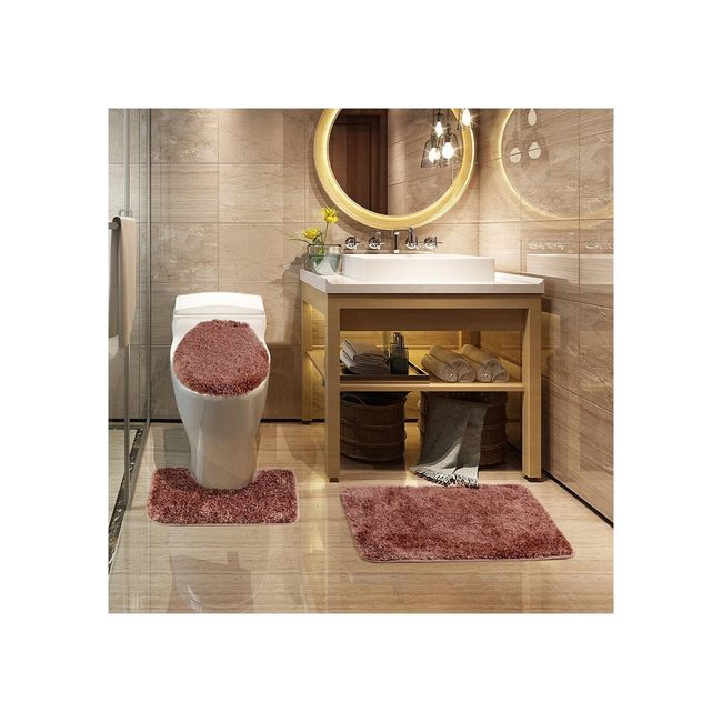 MODA ALFOMBRAS - Alfombra Para Baño Set Naranjo 50 X 75 Cm