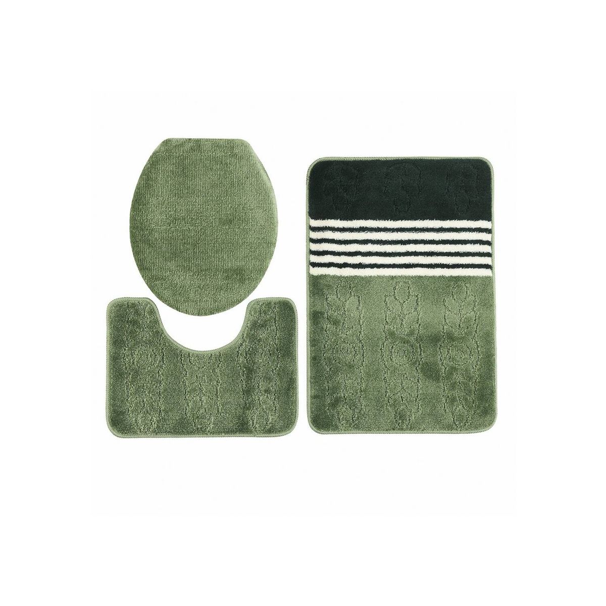 MODA ALFOMBRAS - Alfombra Para Baño Set Verde 50 X 75 Cm