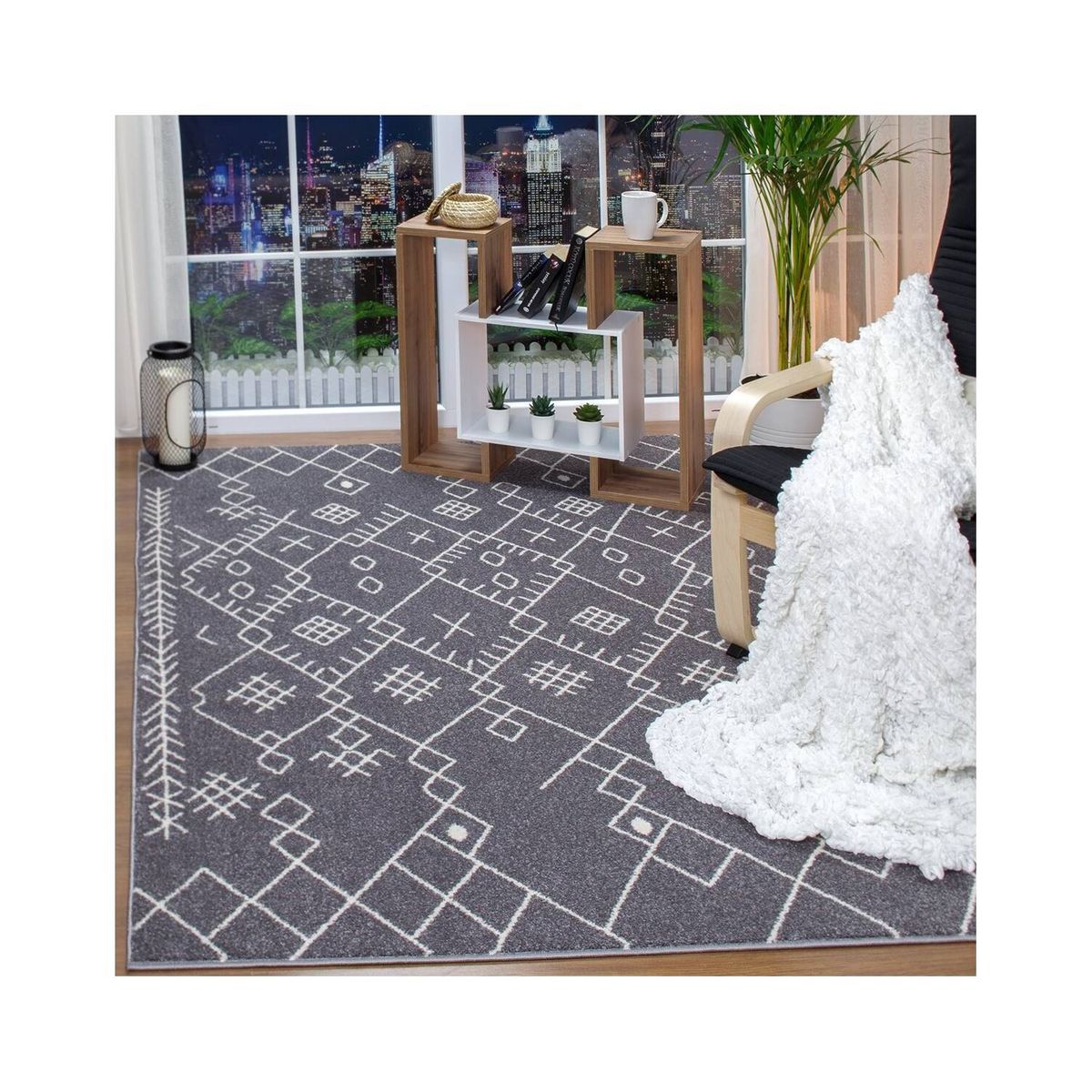 MODA ALFOMBRAS - ALFOMBRA FLORIDA GRIS 120x180 cm