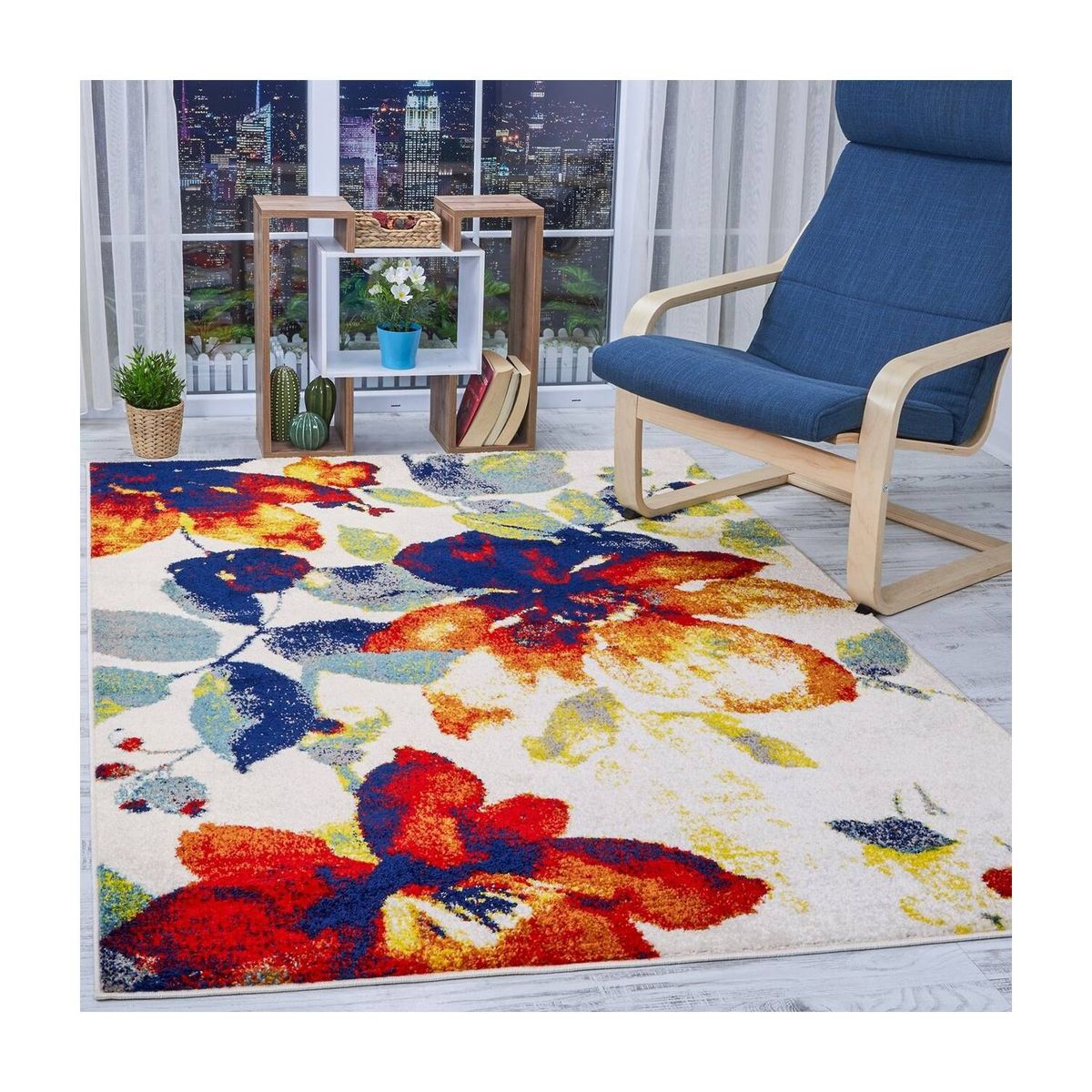 MODA ALFOMBRAS - ALFOMBRA FLORIDA BLANCA 200X290CM