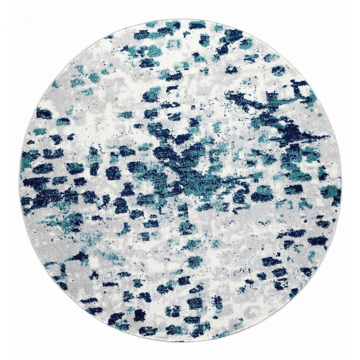 MODA ALFOMBRAS - Alfombra Redonda Florida Azul 160 X 160 Cm