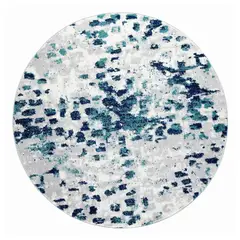 MODA ALFOMBRAS - Alfombra Redonda Florida Azul 160 X 160 Cm