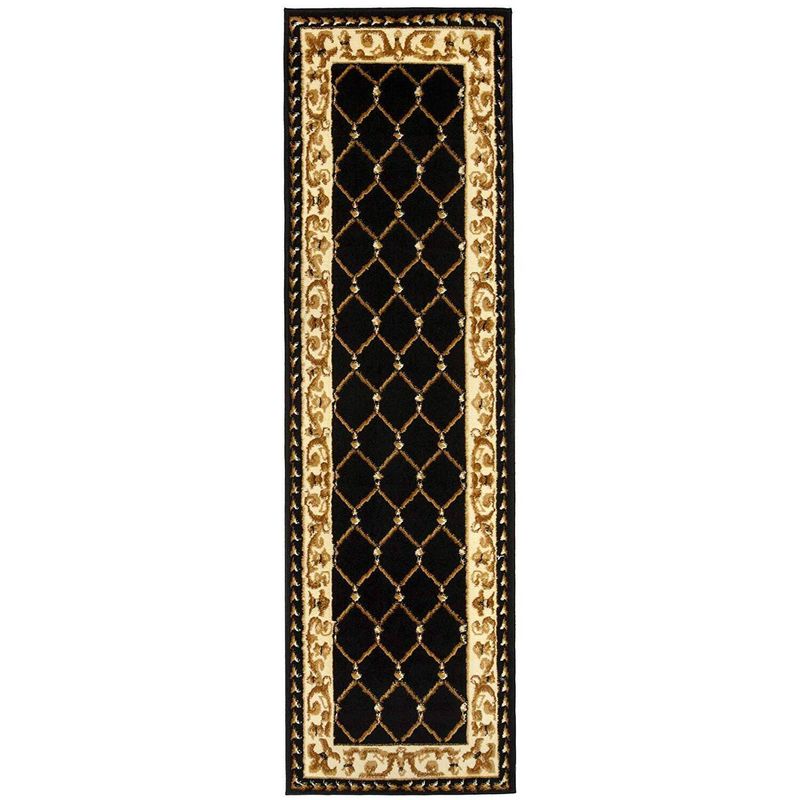 MODA ALFOMBRAS - ALFOMBRA KASHAN KING PASILLO NEGRA 61 x 213 cm