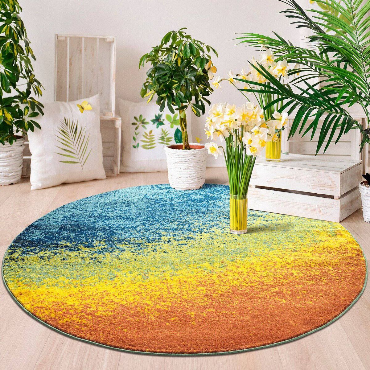 MODA ALFOMBRAS - Alfombra Redonda Florida Multicolor 160 X 160 Cm