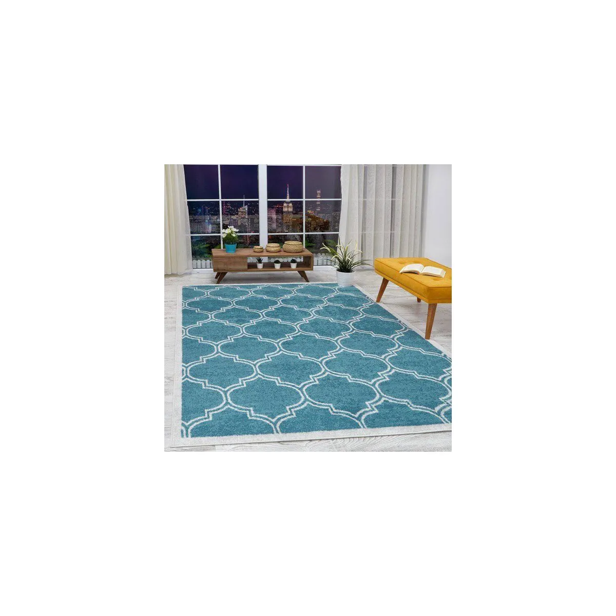 MODA ALFOMBRAS - ALFOMBRA SIESTA TURQUESA 240 cm * 305 cm