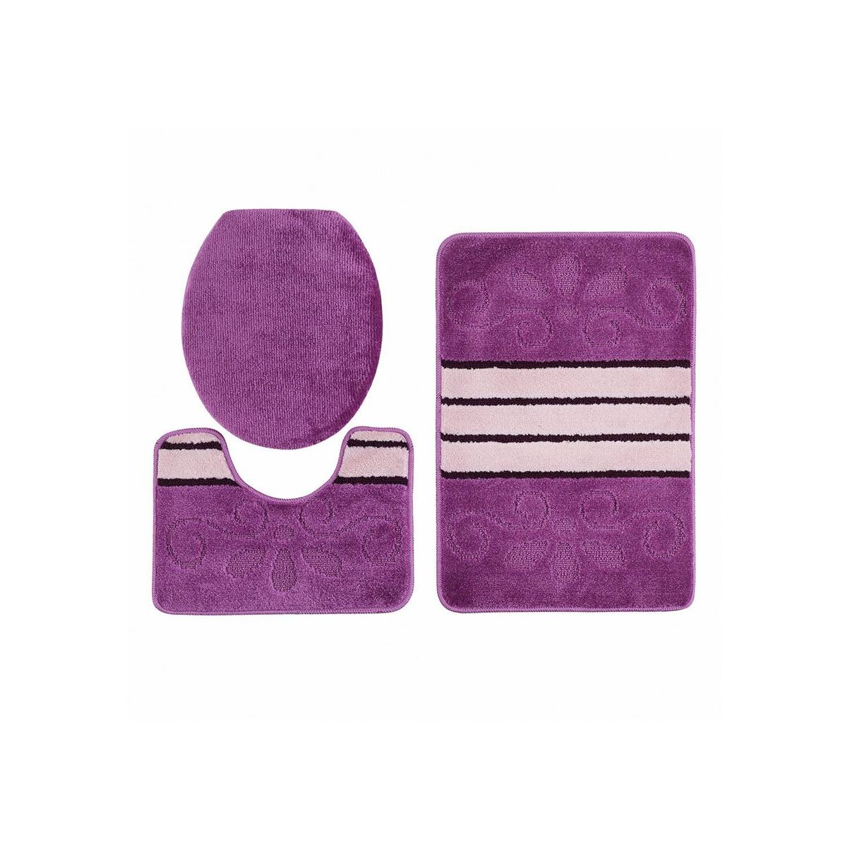 MODA ALFOMBRAS - Alfombra Para Baño Set Morado 50 X 75 Cm
