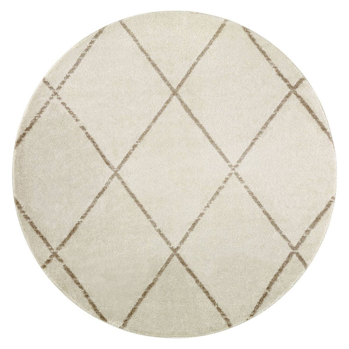 MODA ALFOMBRAS - Alfombra Redonda Florida Blanca 160 X 160 CM