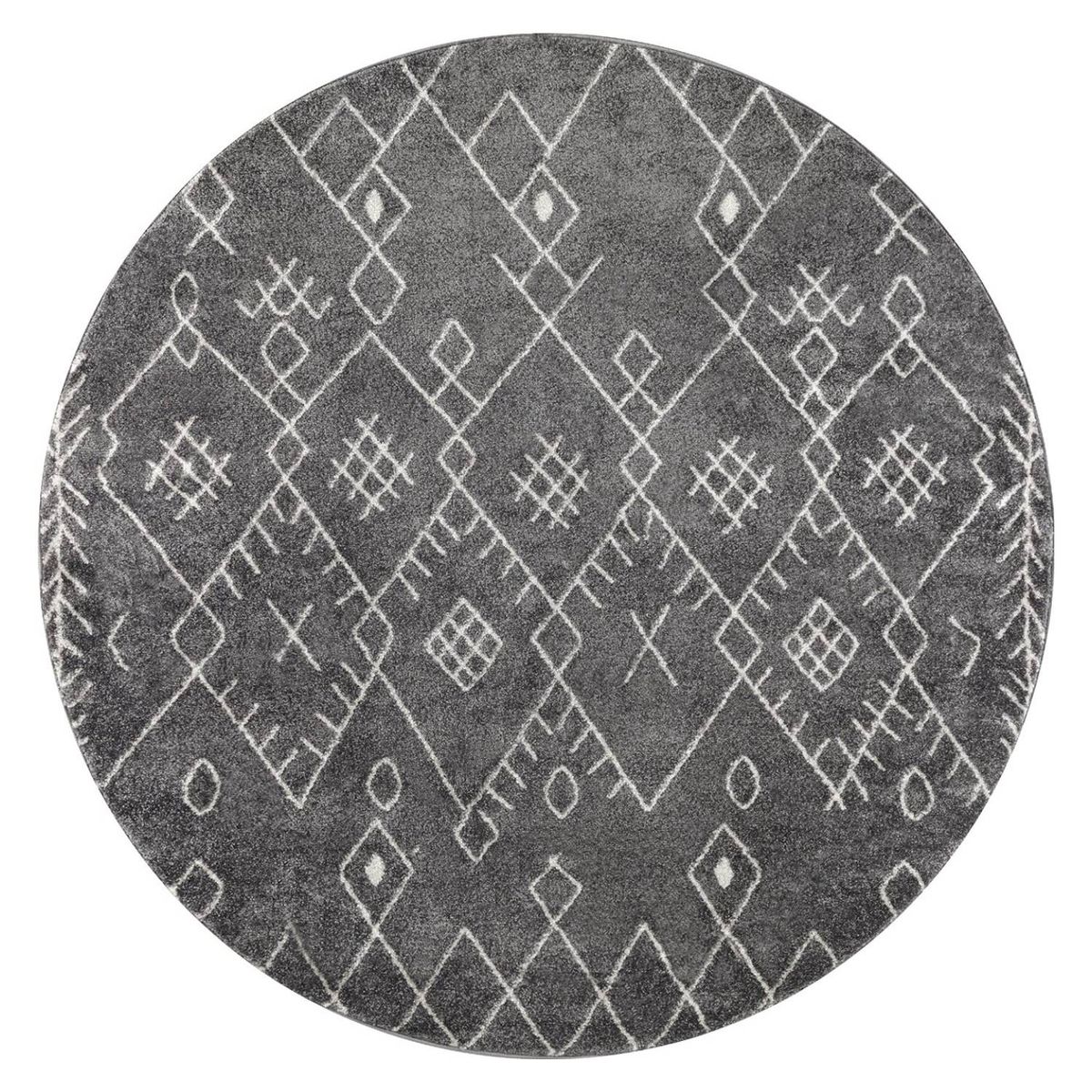 MODA ALFOMBRAS - Alfombra Redonda Florida Gris 160 X 160 CM