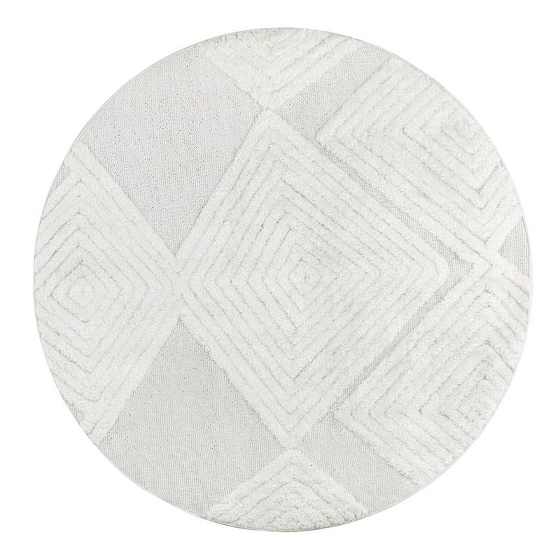 MODA ALFOMBRAS - Alfombra Redonda Palafito Blanca 160 x 160 cm