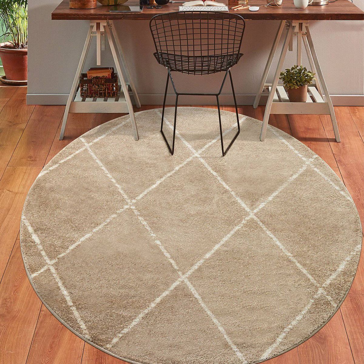 MODA ALFOMBRAS - Alfrombra Redonda Florida Beige 240 X 240 CM