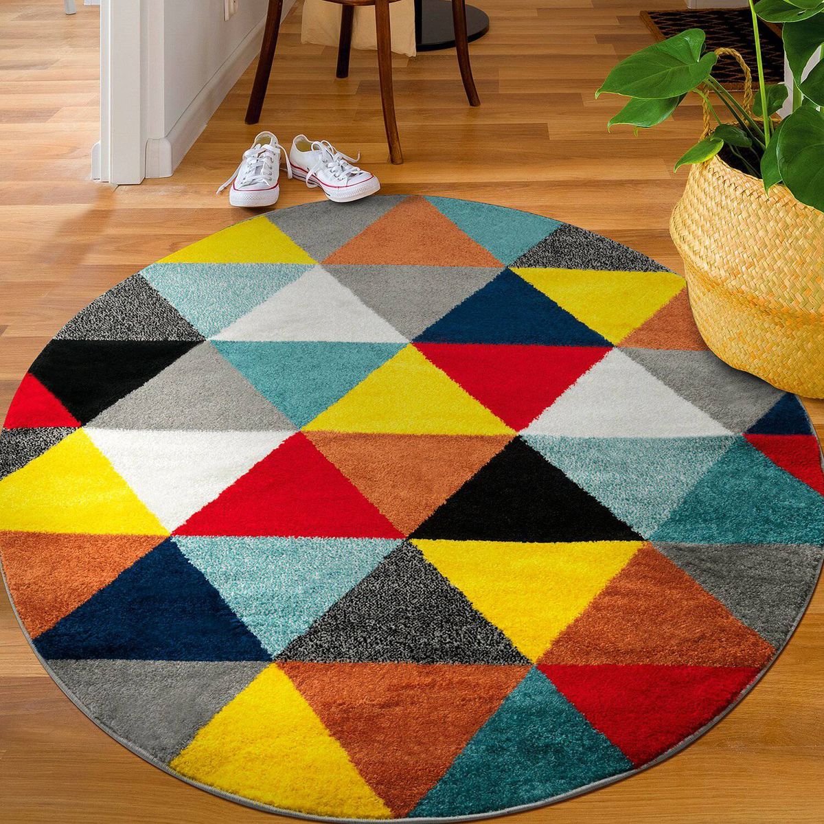 MODA ALFOMBRAS - Alfombra Redonda Florida Multicolor 160 X 160 CM