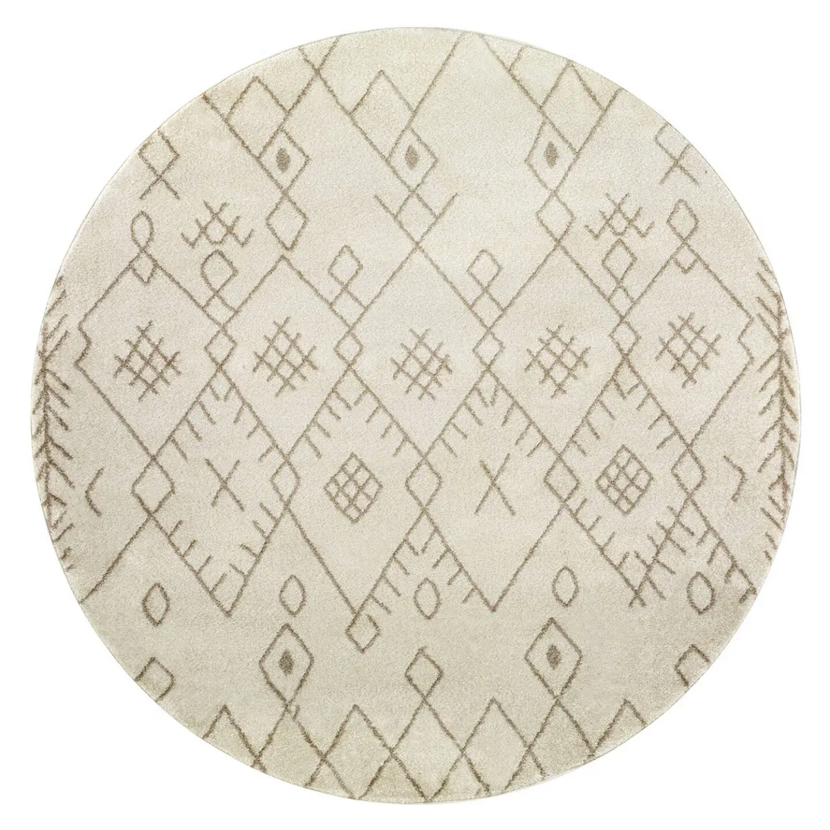 MODA ALFOMBRAS - Alfombra Redonda Florida Beige 160 X 160 CM