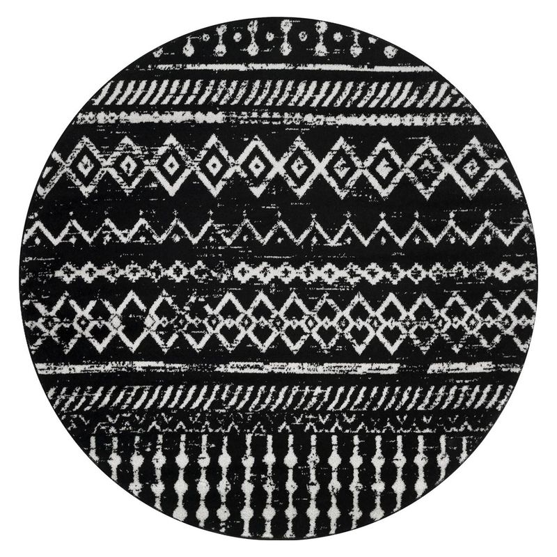 MODA ALFOMBRAS - Alfombra Redonda Phoenix Negro 160 X 160 CM