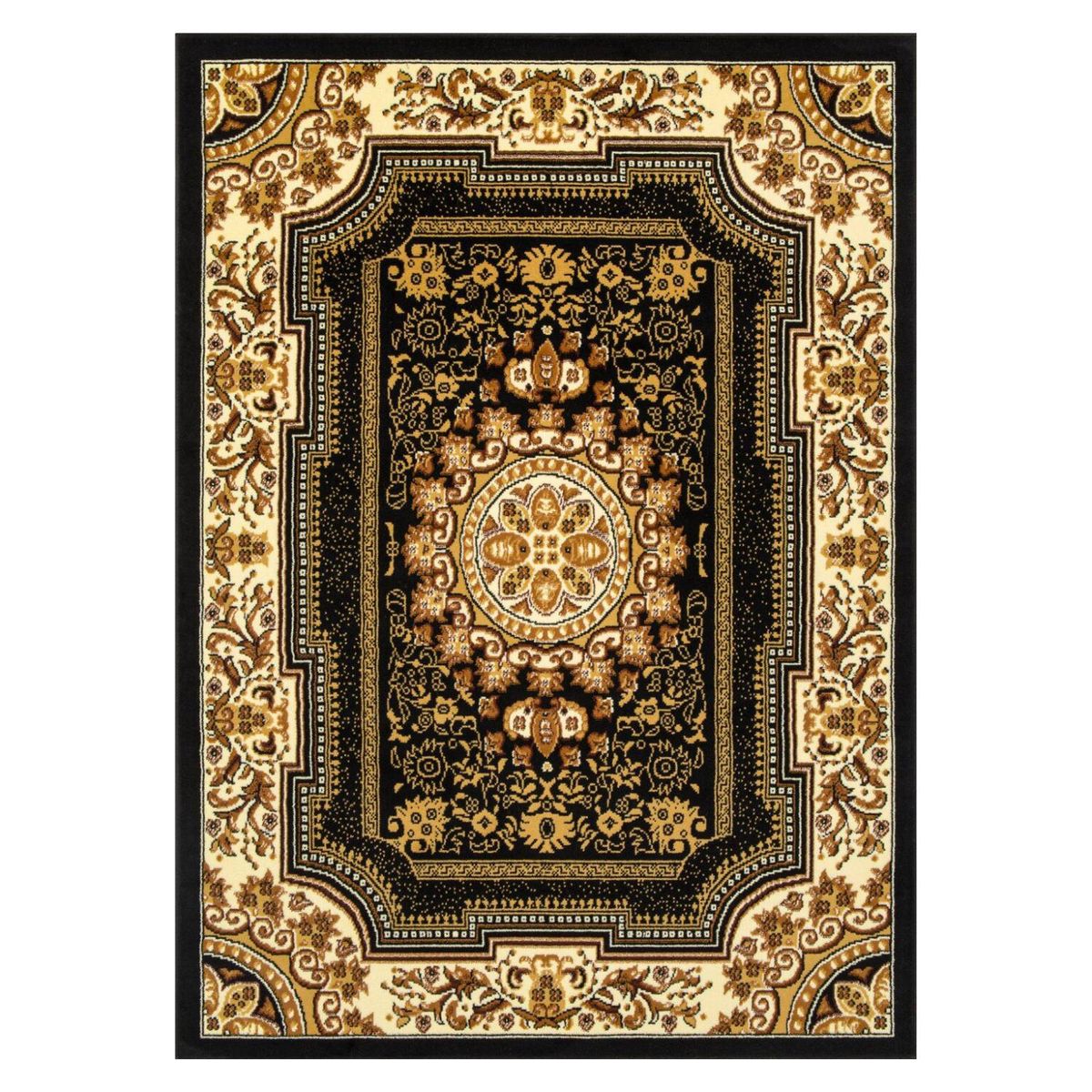 MODA ALFOMBRAS - ALFOMBRA KASHAN KING NEGRA 244X305 CM