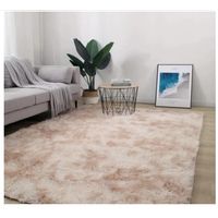 Alfombra peluda tipo Shaggy 240cm x 200cm Beige Jaspeado