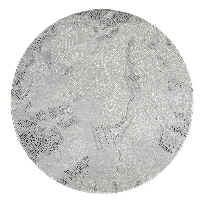 MODA ALFOMBRAS - ALFOMBRA REDONDA BABIL GRIS 160 x 160 cm