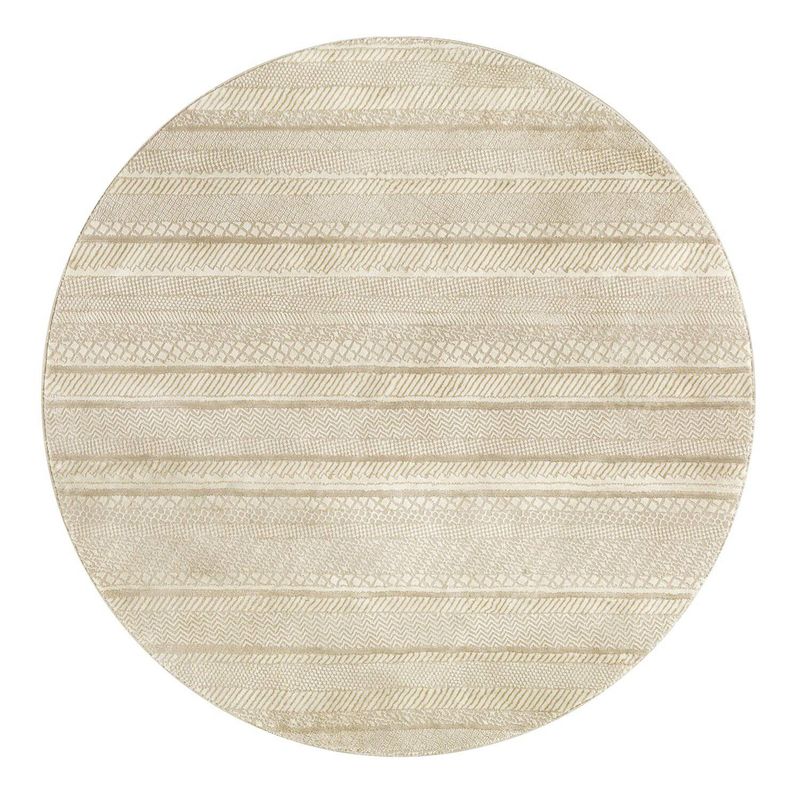 MODA ALFOMBRAS - ALFOMBRA REDONDA BABIL BEIGE 240 x 240 cm