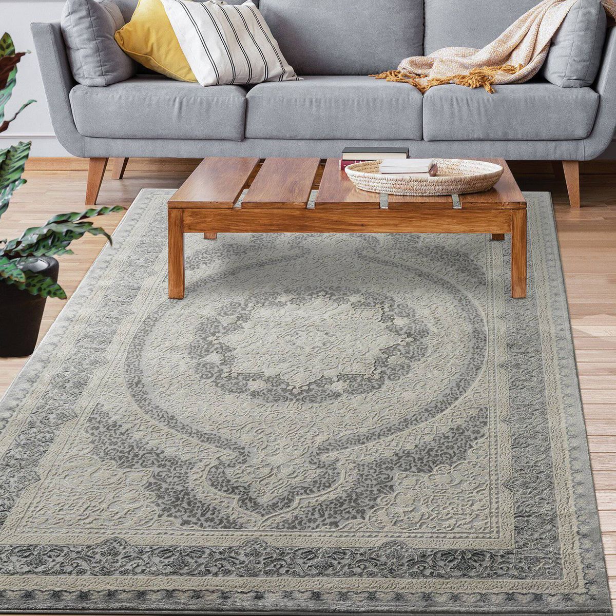 MODA ALFOMBRAS - ALFOMBRA BABIL GRIS 160 x 230 cm