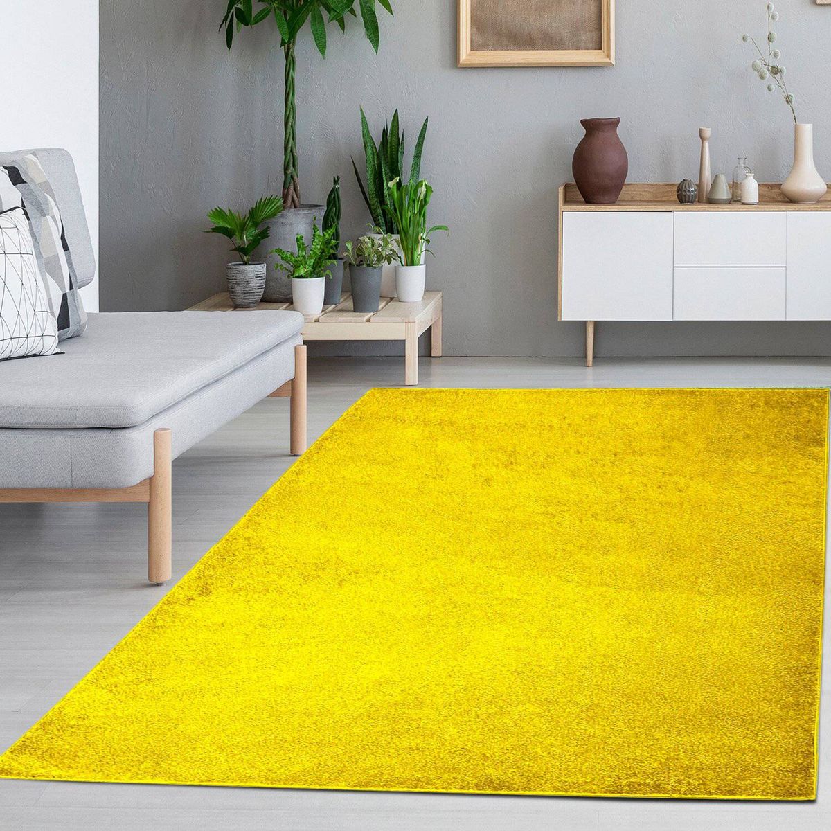 MODA ALFOMBRAS - ALFOMBRA FLORIDA AMARILLA 200 x 290 CM