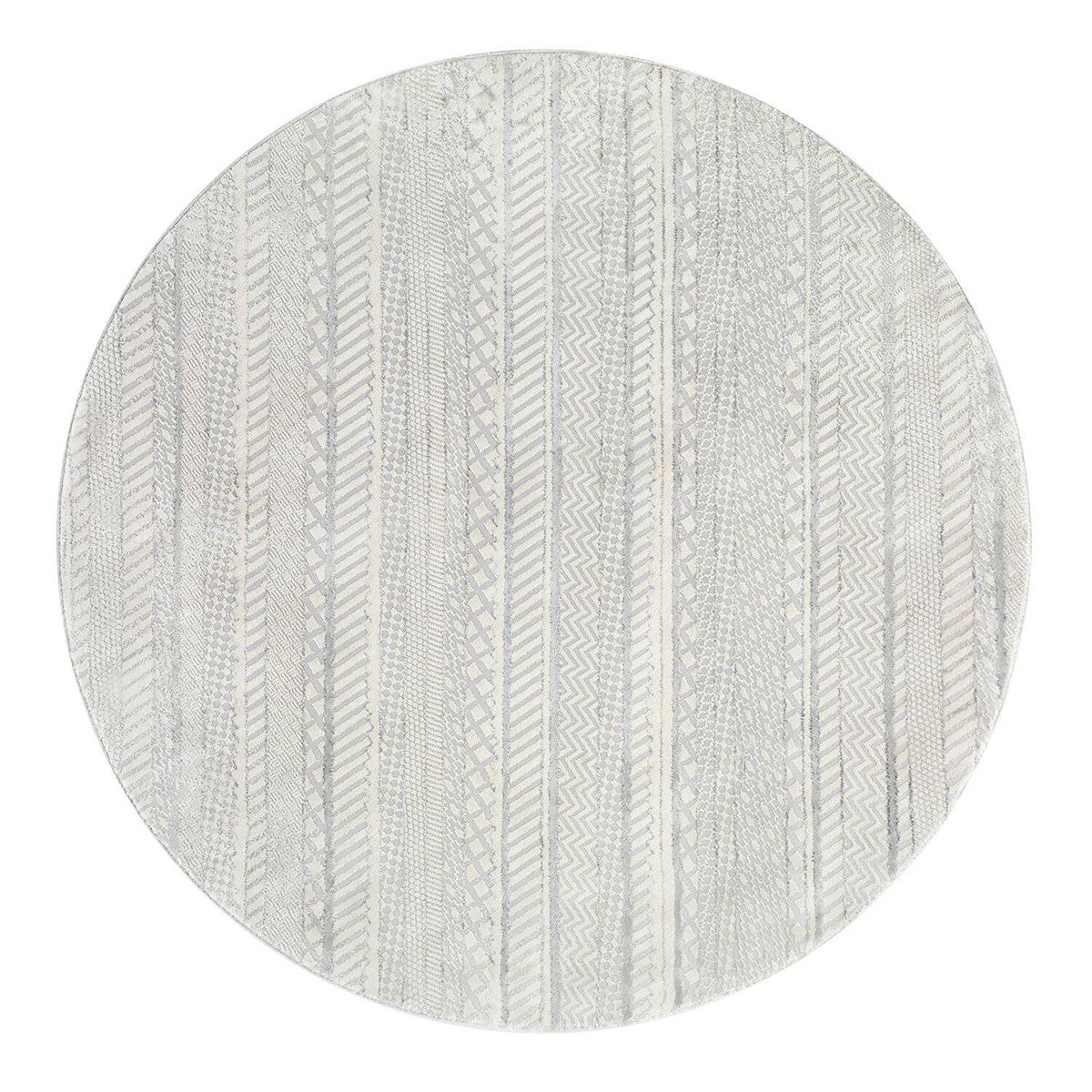 MODA ALFOMBRAS - ALFOMBRA REDONDA BABIL GRIS 240 x 240 cm