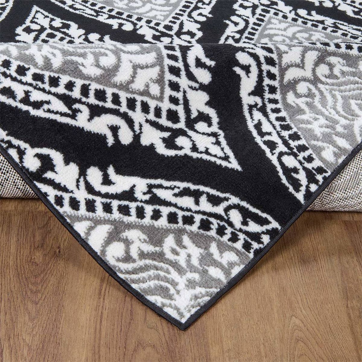 MODA ALFOMBRAS - ALFOMBRA KASHAN KING NEGRA 153 cm * 213 cm