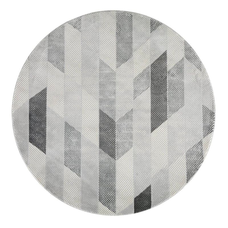MODA ALFOMBRAS - ALFOMBRA REDONDA BABIL GRIS 240 x 240 cm
