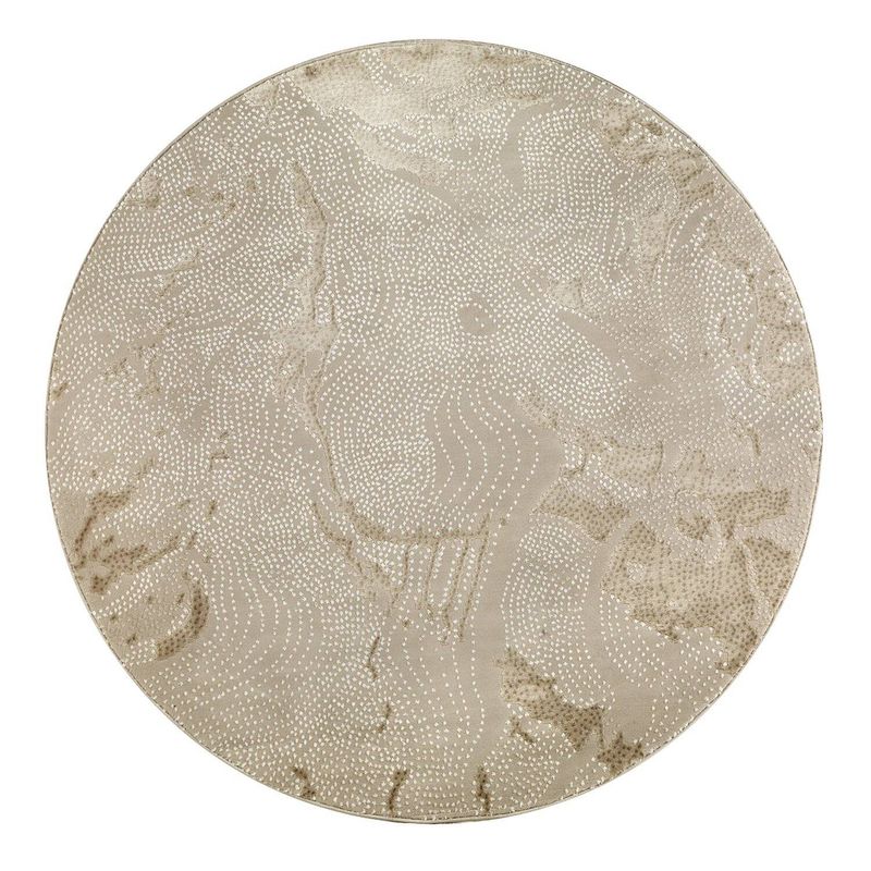 MODA ALFOMBRAS - ALFOMBRA REDONDA BABIL BEIGE 160 x 160 cm