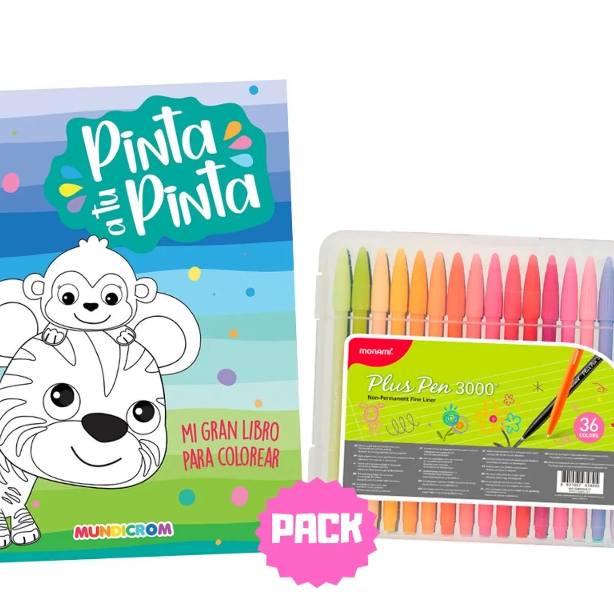 MUNDICROM - Pack 36 Lápices MONAMI + Libro Pinta a tu Pinta
