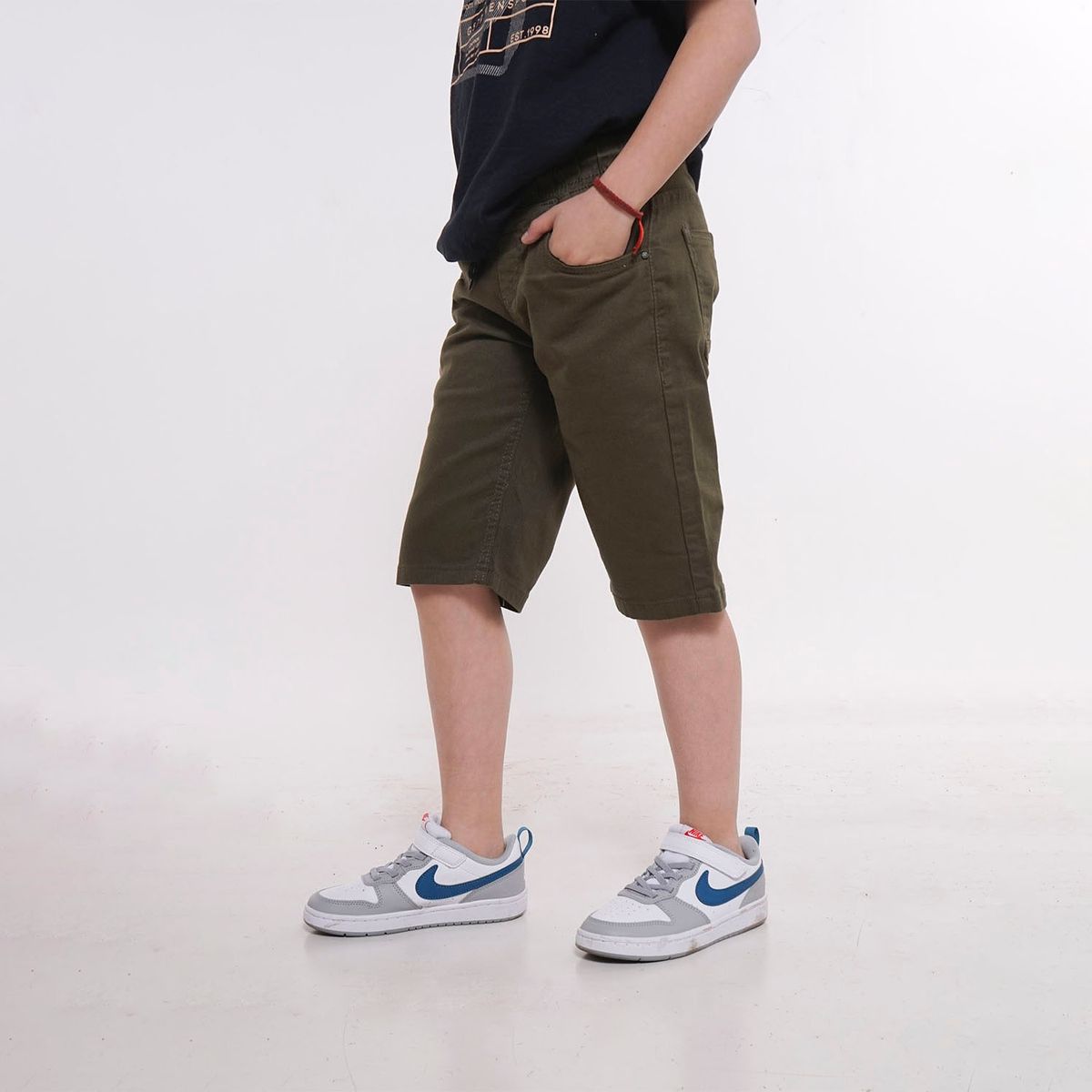 GANGSTER - Niño Short Canvas Elasticord Verde Gangster