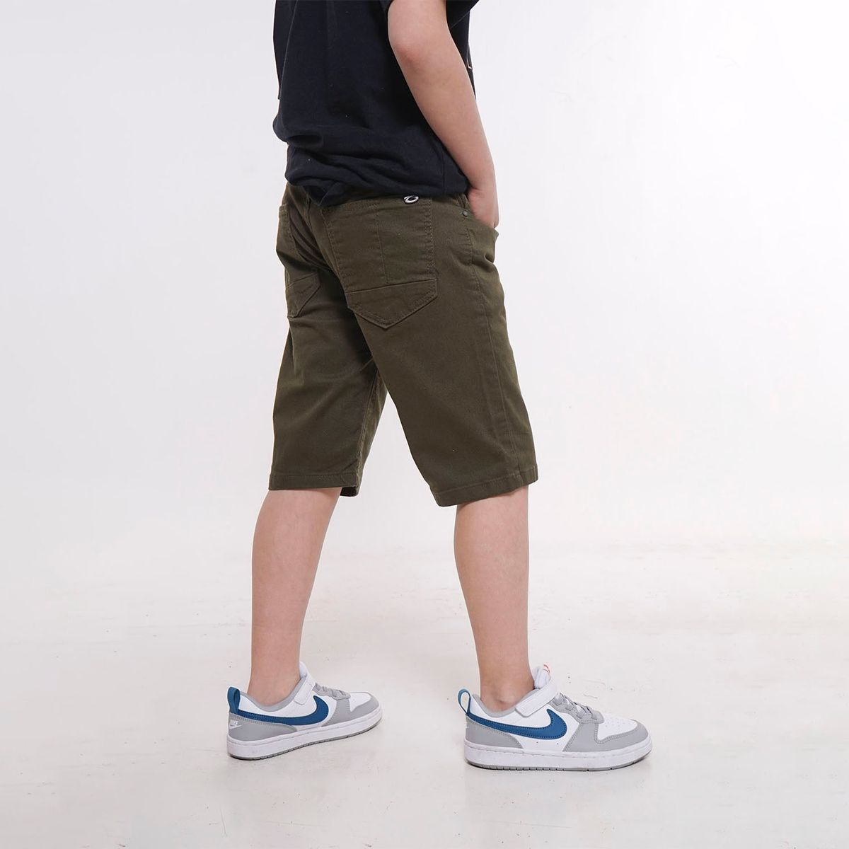 GANGSTER - Niño Short Canvas Elasticord Verde Gangster