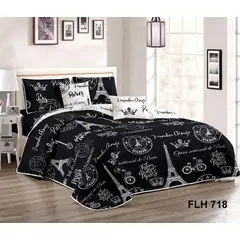 GENERICO - Cobertor de verano tipo Quilt King - Paris Negro - 718