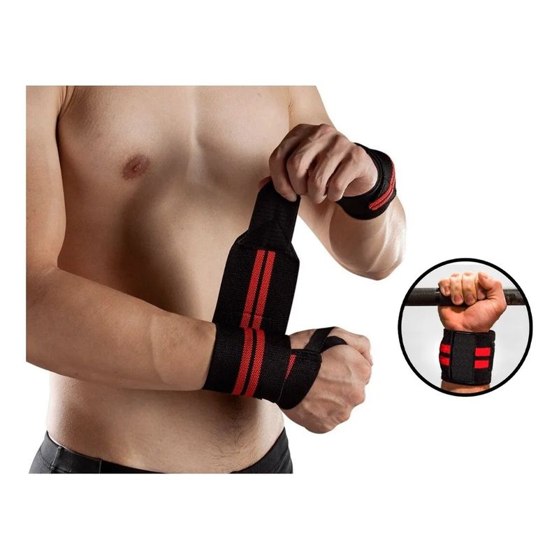 GENERICO - Par Muñequera Crossfit Con Velcro - Gym Calistenia Gimnasia