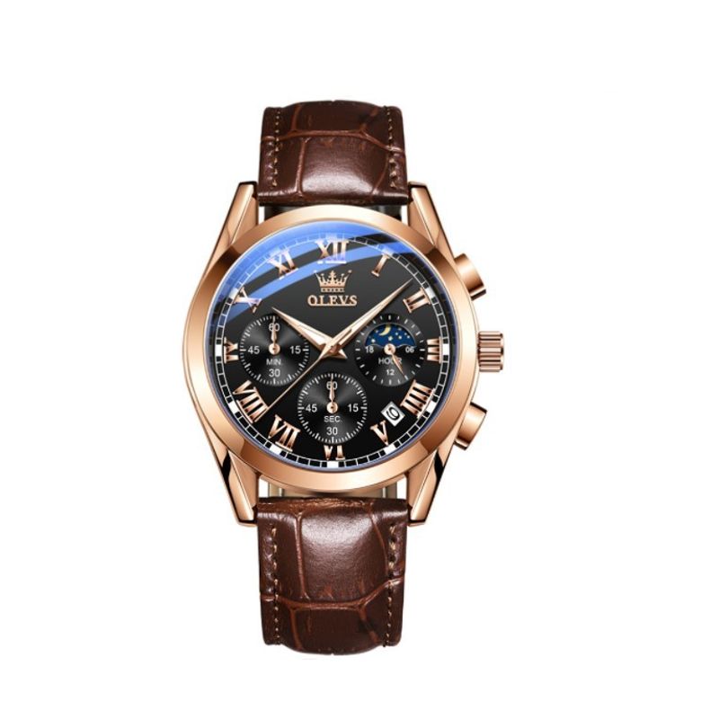 GENERICO - Reloj Hombre Olevs Analógico Cuarzo Correa Cuero Mod Lux