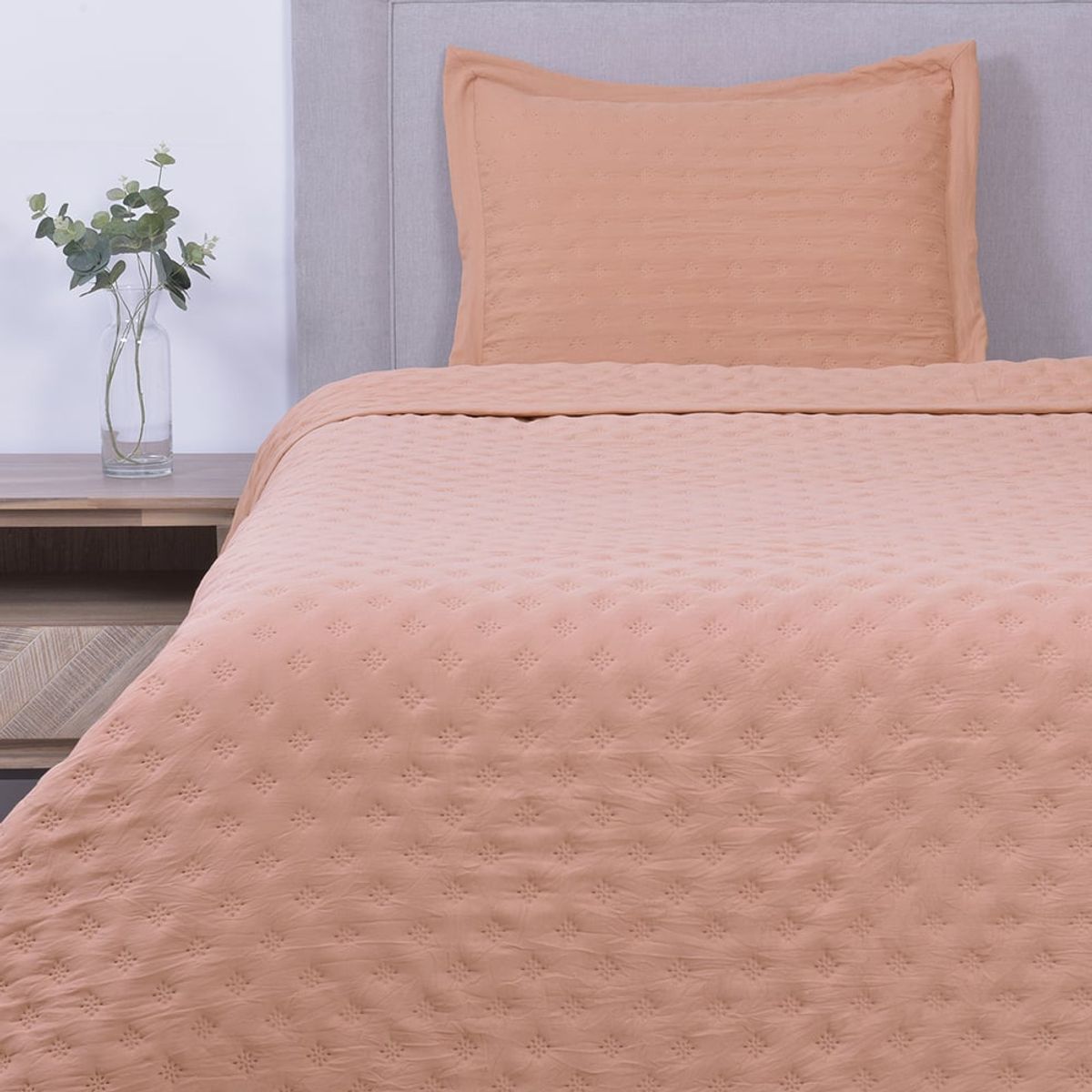 SOHOME - Quilt Ultrasonico liso rosado 1.5 p