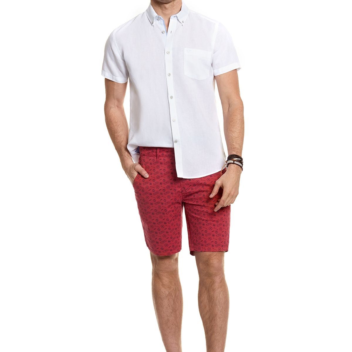 FEROUCH - Bermuda Estampado Fj Rojo Ferouch