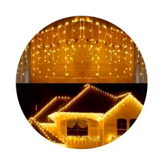 GENERICO - Cascada iluminacion de Navidad de 300 LED 8 Metros Cálido