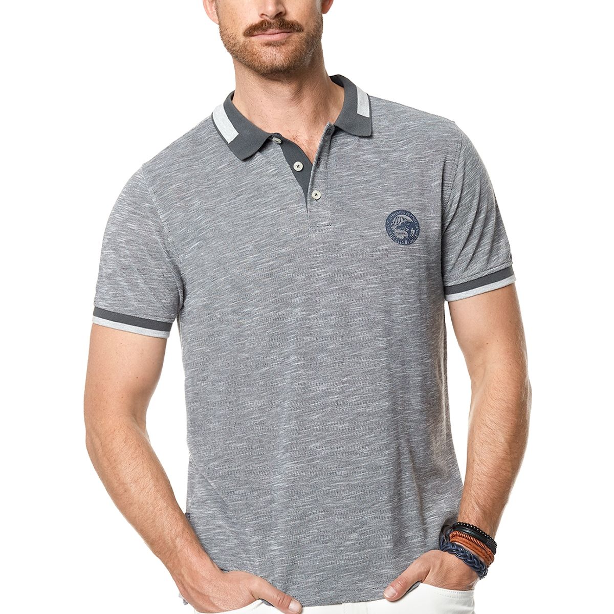 FEROUCH - Polera Polo Arkansas Gris Ferouch
