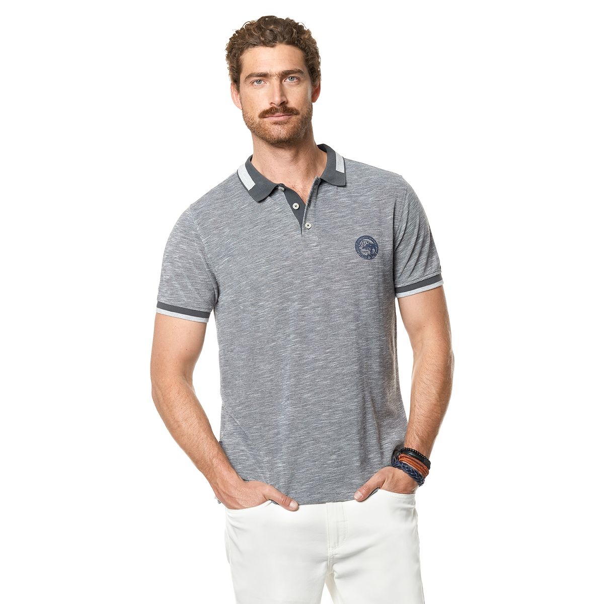 FEROUCH - Polera Polo Arkansas Gris Ferouch