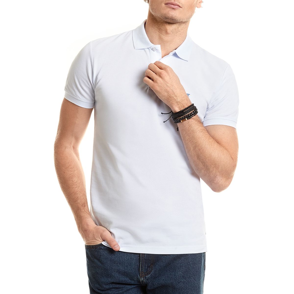 FEROUCH - Polera Polo Básica Blanco Ferouch