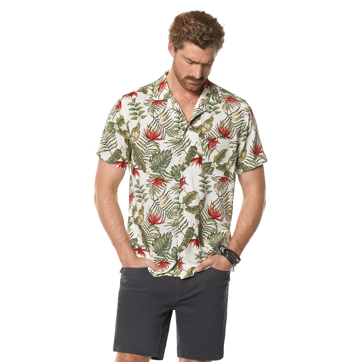 FEROUCH - Camisa Estampada Michigan Fj Beige Ferouch