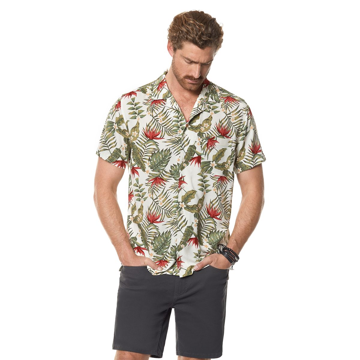 FEROUCH - Camisa Estampada Michigan Fj Beige Ferouch