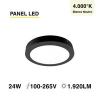 Foco LED redondo Borde Negro Sobrepuesto 30cm 24W Luz Neutra 220V