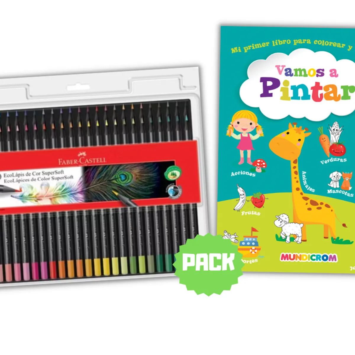 FABER-CASTELL - Pack 50 EcoLapices  Mas Libro  Vamos a Pintar