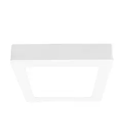 DEMASLED - Foco LED Cuadrado Borde Blanco Sobrepuesto 17x17Cm 12W Luz Fría 220V