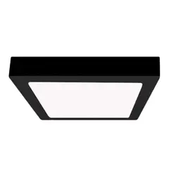 DEMASLED - Foco LED Cuadrado Borde Negro Sobrepuesto 22x22Cm 18W Luz Cálida 220V