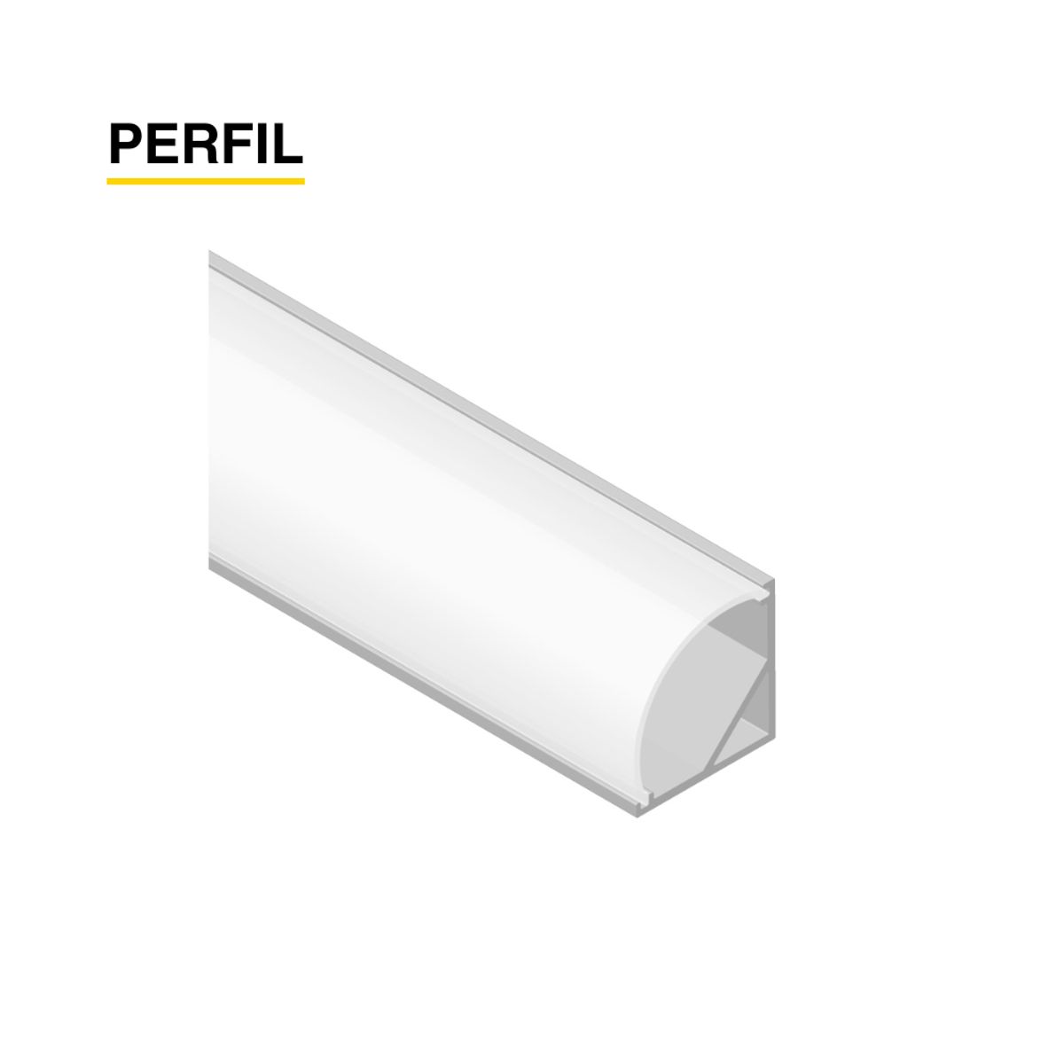 Perfil De Aluminio Difusor Curvo Cinta Led Esquinero 30x30mm, marca DEMASLED - Foto 2