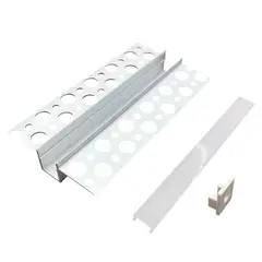 DEMASLED - Perfil de Aluminio con Alas para EMBUTIR 11x14mm Cover Opal 2m