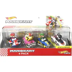 HOT WHEELS - Set 4 Autos Mario Kart